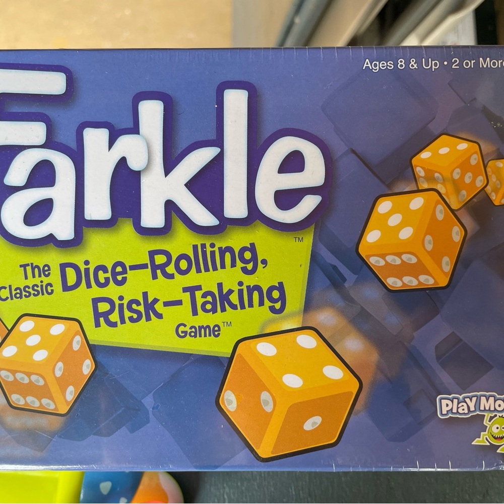 Farkle Dice-Rolling Risk-Taking Board Game - Purple & Yellow